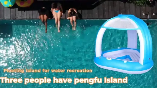 La piscina del verano del arreglo para requisitos particulares juega la balsa inflable flotante de la persona de la isla 4 del agua tropical